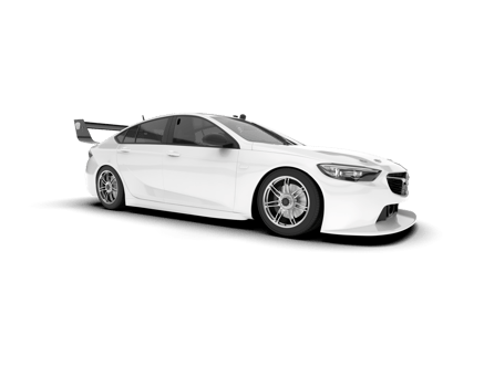 White sport car on transparent background. 3d rendering - illustration png