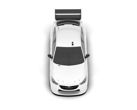 White sport car on transparent background. 3d rendering - illustration png