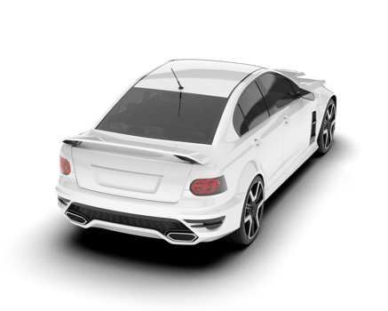 White sport car on transparent background. 3d rendering - illustration png