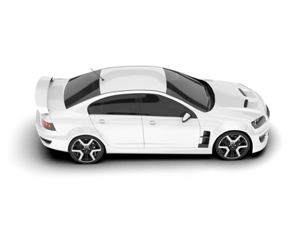 White sport car on transparent background. 3d rendering - illustration png