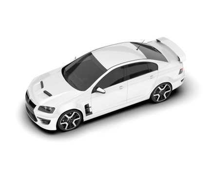 White sport car on transparent background. 3d rendering - illustration png