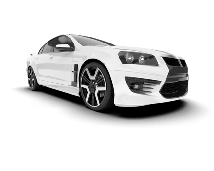 White sport car on transparent background. 3d rendering - illustration png