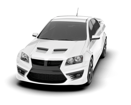 White sport car on transparent background. 3d rendering - illustration png
