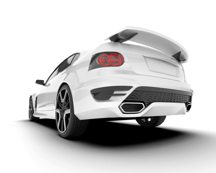 White sport car on transparent background. 3d rendering - illustration png