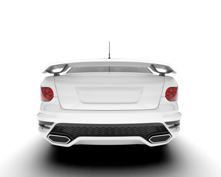 White sport car on transparent background. 3d rendering - illustration png