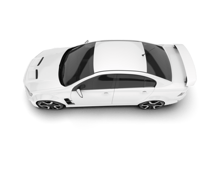 White sport car on transparent background. 3d rendering - illustration png