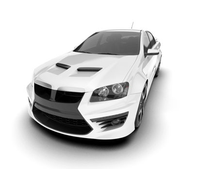 White sport car on transparent background. 3d rendering - illustration png