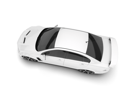 White sport car on transparent background. 3d rendering - illustration png