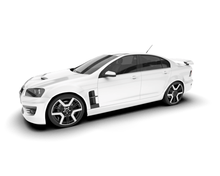 White sport car on transparent background. 3d rendering - illustration png
