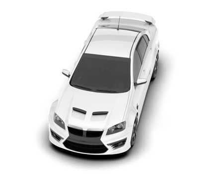 White sport car on transparent background. 3d rendering - illustration png