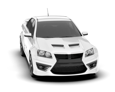 White sport car on transparent background. 3d rendering - illustration png