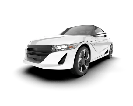 White sport car on transparent background. 3d rendering - illustration png