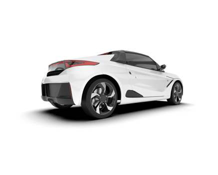 White sport car on transparent background. 3d rendering - illustration png