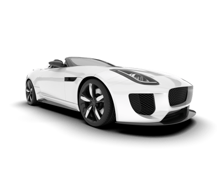 White sport car on transparent background. 3d rendering - illustration png