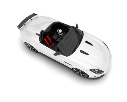 White sport car on transparent background. 3d rendering - illustration png