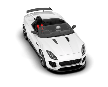 White sport car on transparent background. 3d rendering - illustration png