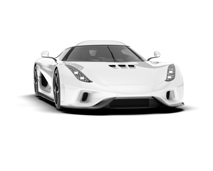 White sport car on transparent background. 3d rendering - illustration png