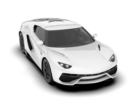 White sport car on transparent background. 3d rendering - illustration png