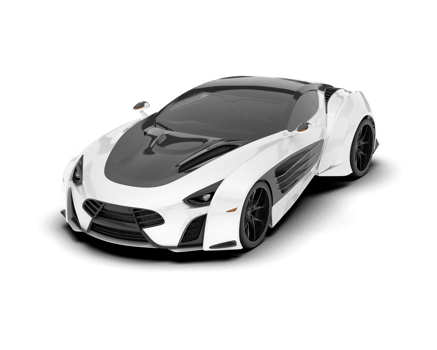 White sport car on transparent background. 3d rendering - illustration png