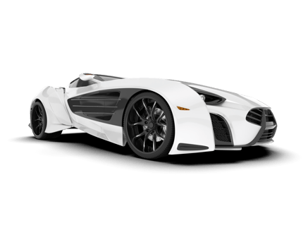 White sport car on transparent background. 3d rendering - illustration png