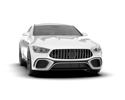 White sport car on transparent background. 3d rendering - illustration png
