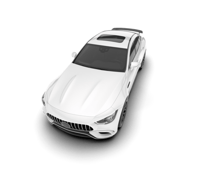 White sport car on transparent background. 3d rendering - illustration png