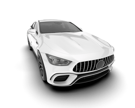 White sport car on transparent background. 3d rendering - illustration png