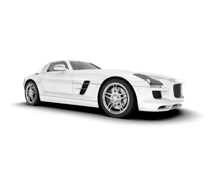 White sport car on transparent background. 3d rendering - illustration png