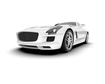 White sport car on transparent background. 3d rendering - illustration png