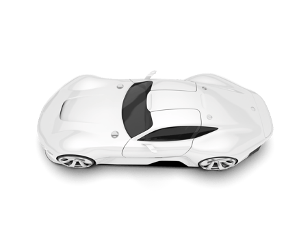 White sport car on transparent background. 3d rendering - illustration png