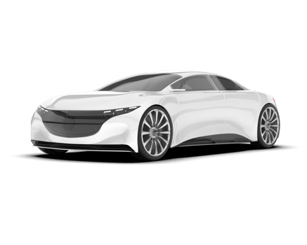 White modern car on transparent background. 3d rendering - illustration png