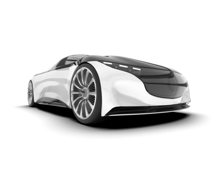 White modern car on transparent background. 3d rendering - illustration png