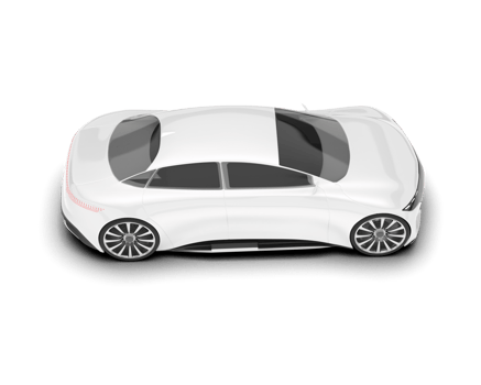 White modern car on transparent background. 3d rendering - illustration png