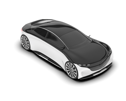 White modern car on transparent background. 3d rendering - illustration png
