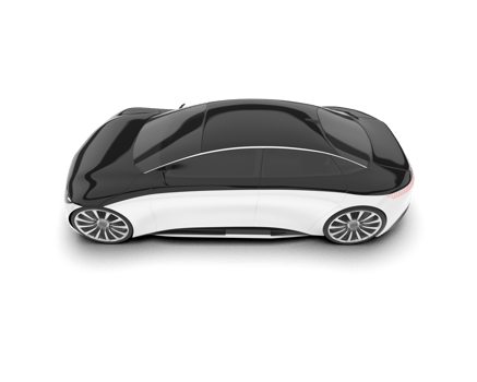 White modern car on transparent background. 3d rendering - illustration png