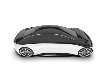 White modern car on transparent background. 3d rendering - illustration png