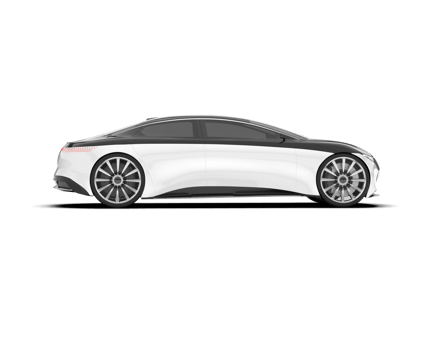 White modern car on transparent background. 3d rendering - illustration png