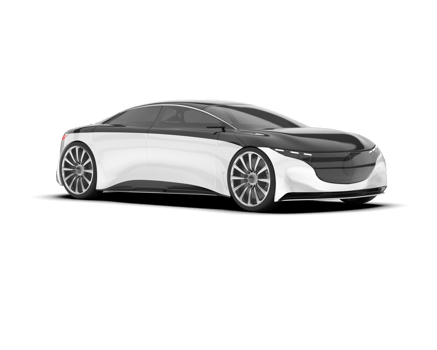 White modern car on transparent background. 3d rendering - illustration png