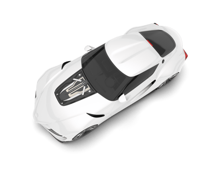White sport car on transparent background. 3d rendering - illustration png