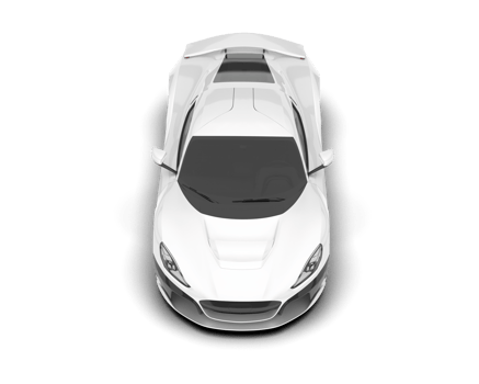 White sport car on transparent background. 3d rendering - illustration png