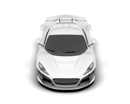 White sport car on transparent background. 3d rendering - illustration png