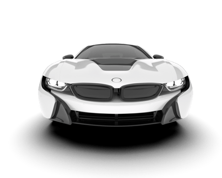 White sport car on transparent background. 3d rendering - illustration png
