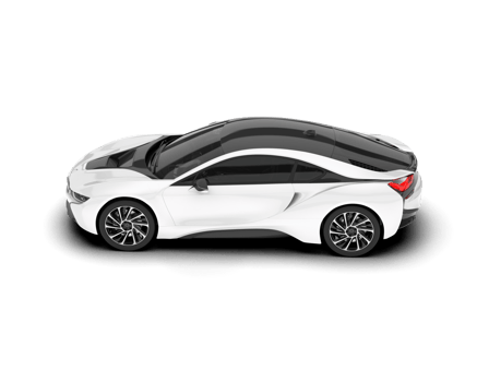 White sport car on transparent background. 3d rendering - illustration png
