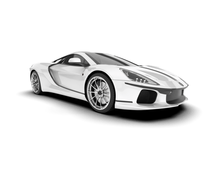 White sport car on transparent background. 3d rendering - illustration png