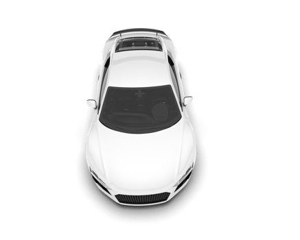 White sport car on transparent background. 3d rendering - illustration png