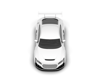 White sport car on transparent background. 3d rendering - illustration png