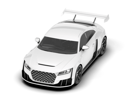White sport car on transparent background. 3d rendering - illustration png