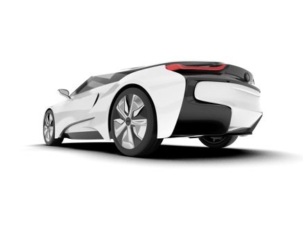 White sport car on transparent background. 3d rendering - illustration png
