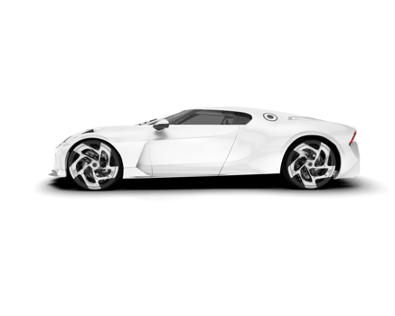 White sport car on transparent background. 3d rendering - illustration png