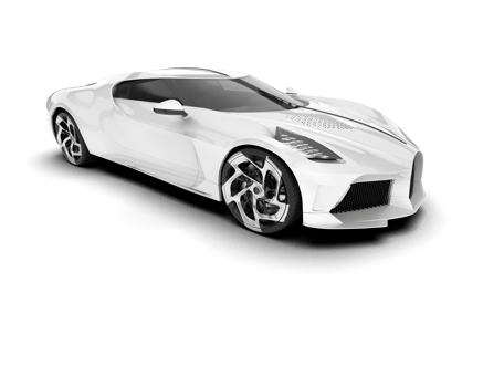 White sport car on transparent background. 3d rendering - illustration png